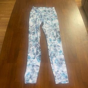 Lululemon Women Align HR Pant 28” Nulu LW5DM9S White/Teal/Gray Print Size 4
